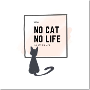 A lovely black cat look forward to “no cat no life” board Posters and Art